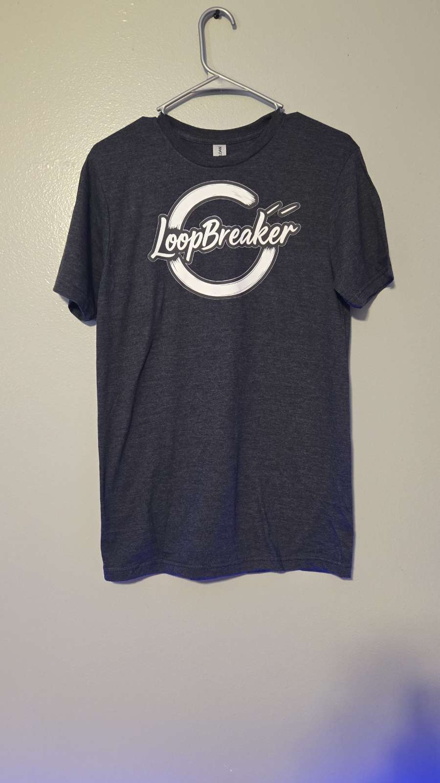 LoopBreaker Core Unisex Tee Drop the Mask Break the Loop 100% Soft Cotton Charcoal Gray Heat Transfer Print Shirt Top Fit Streetwear Tshirt Lightweight Menswear Casual Crewneck Shortsleeve